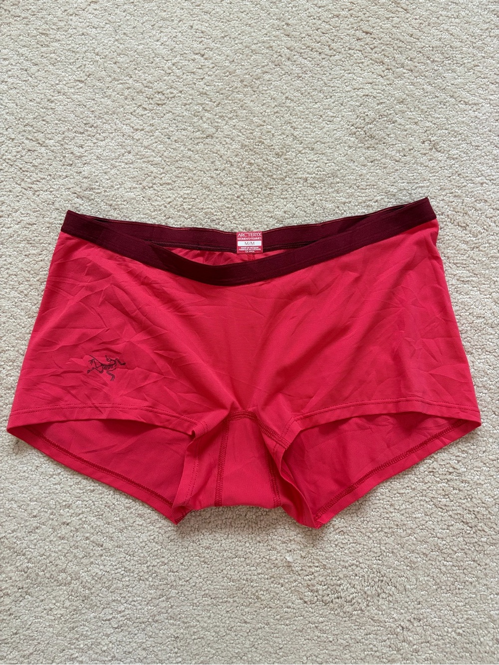 Arc'teryx Women's Pink Boxer Briefs with Burgundy Waistband